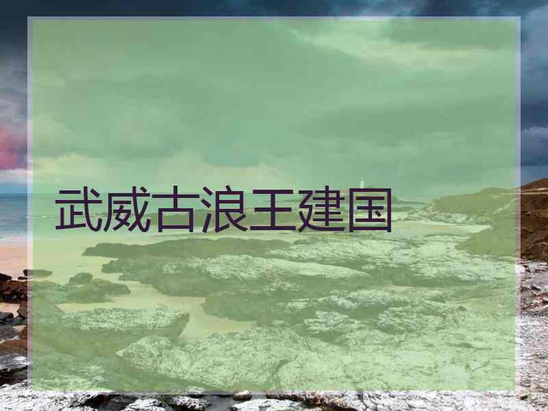 武威古浪王建国 武威古浪王建国