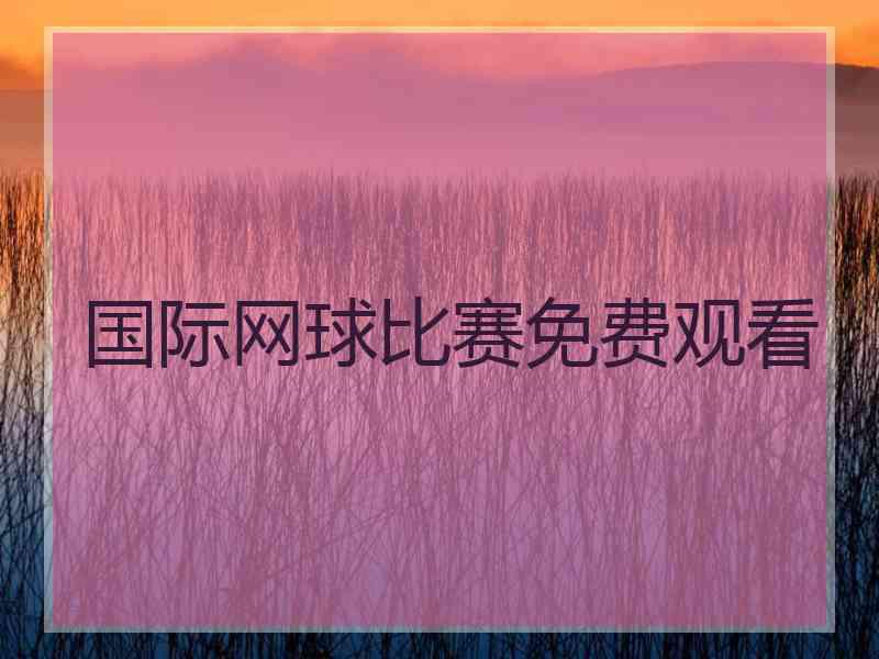 国际网球比赛免费观看 国际网球比赛免费观看