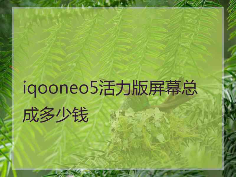 iqooneo5活力版屏幕总成多少钱 iqooneo5活力版屏幕总成多少钱