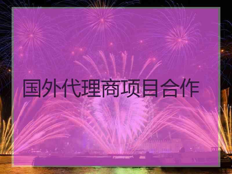 国外代理商项目合作 国外代理商项目合作