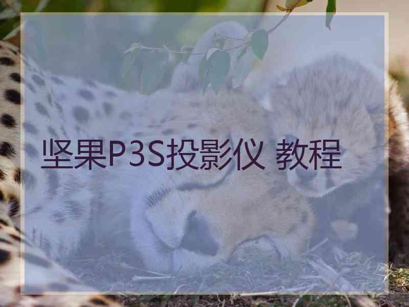 坚果P3S投影仪 教程 坚果P3S投影仪 教程