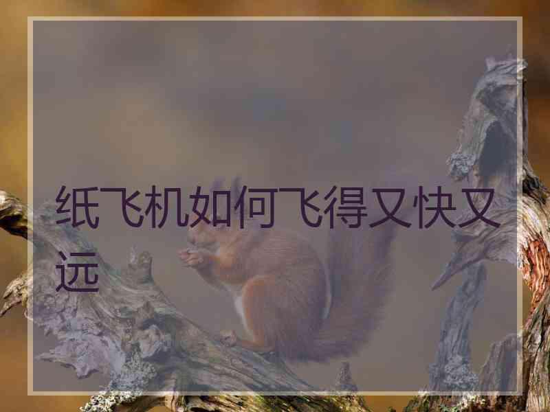 纸飞机如何飞得又快又远 纸飞机如何飞得又快又远