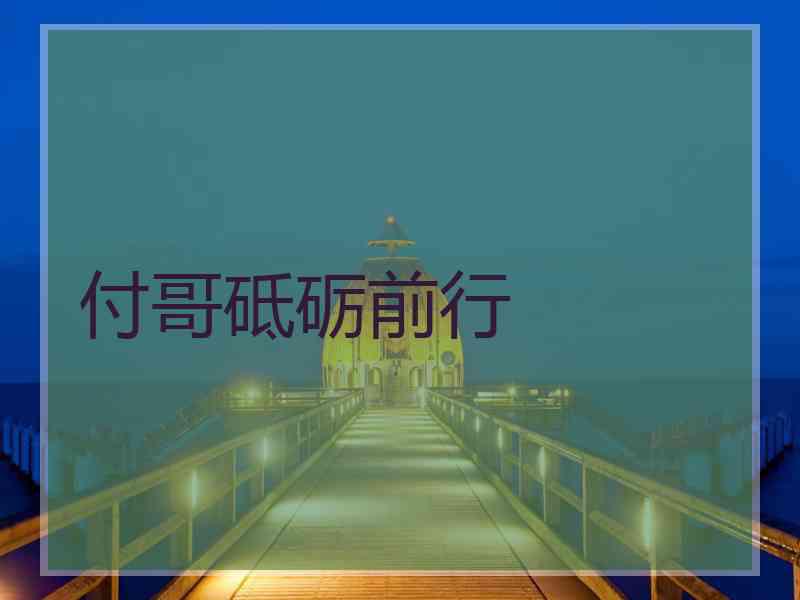 付哥砥砺前行 付哥砥砺前行