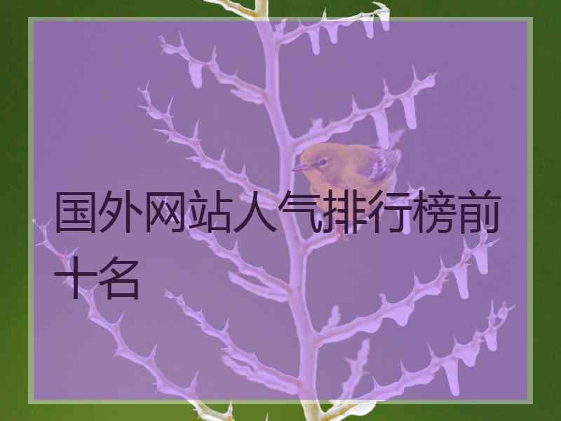 国外网站人气排行榜前十名 国外网站人气排行榜前十名