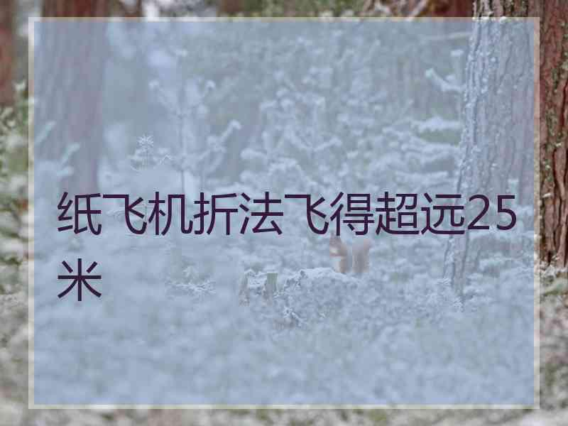 纸飞机折法飞得超远25米 纸飞机折法飞得超远25米