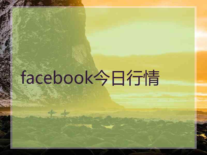 facebook今日行情 facebook今日行情