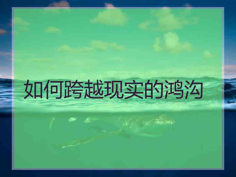 如何跨越现实的鸿沟 如何跨越现实的鸿沟