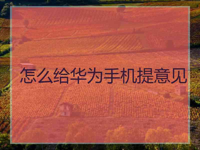 怎么给华为手机提意见 怎么给华为手机提意见