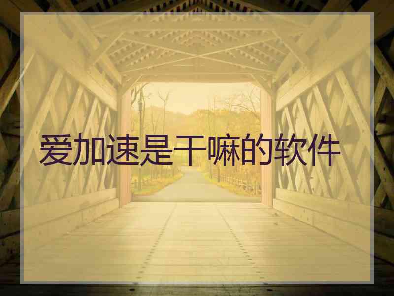 爱加速是干嘛的软件 爱加速是干嘛的软件