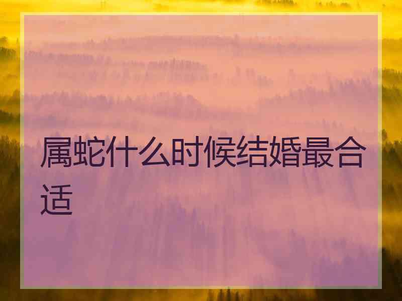 属蛇什么时候结婚最合适 属蛇什么时候结婚最合适