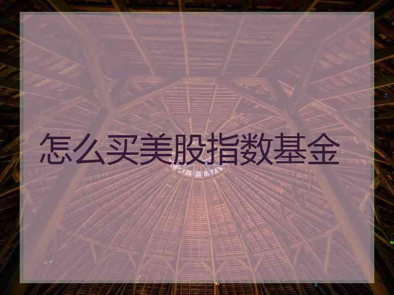 怎么买美股指数基金 怎么买美股指数基金