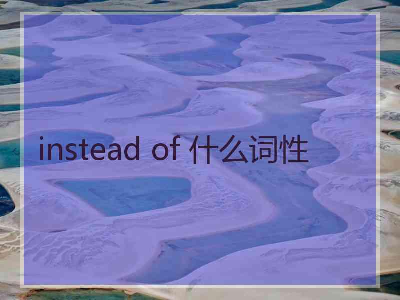 instead of 什么词性 instead of 什么词性