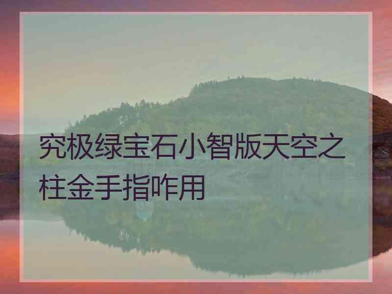 究极绿宝石小智版天空之柱金手指咋用 究极绿宝石小智版天空之柱金手指咋用