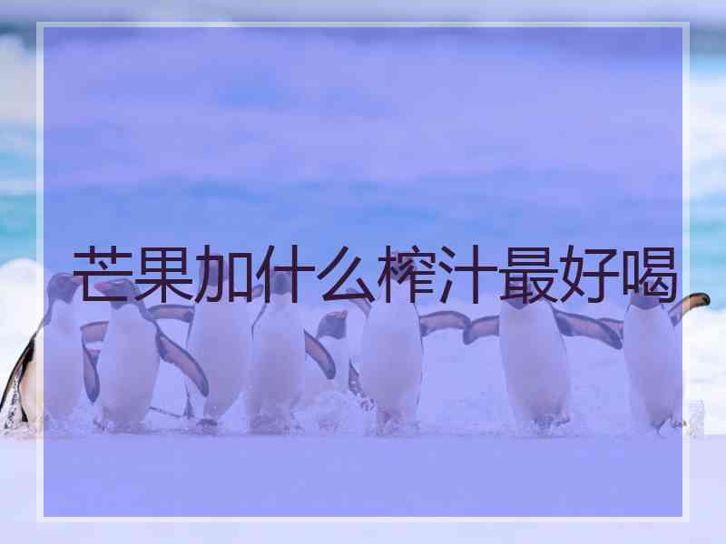 芒果加什么榨汁最好喝 芒果加什么榨汁最好喝