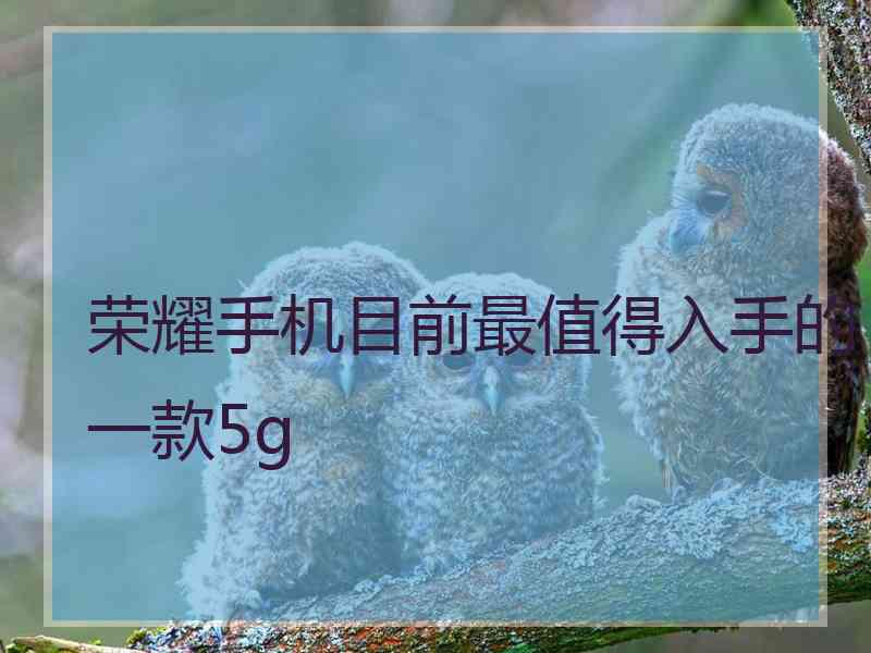荣耀手机目前最值得入手的一款5g 荣耀手机目前最值得入手的一款5g