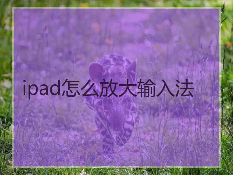 ipad怎么放大输入法 ipad怎么放大输入法