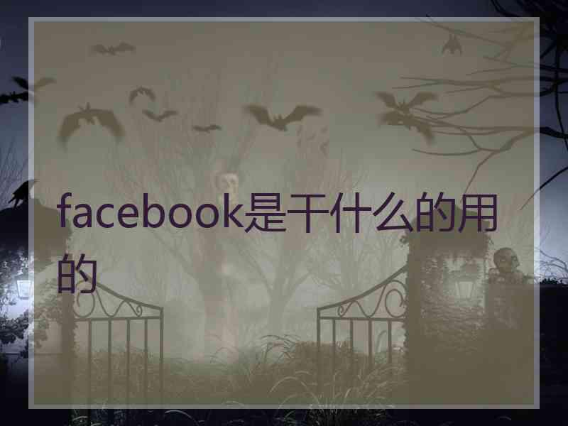 facebook是干什么的用的 facebook是干什么的用的