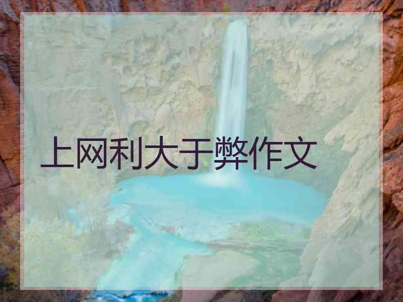 上网利大于弊作文 上网利大于弊作文