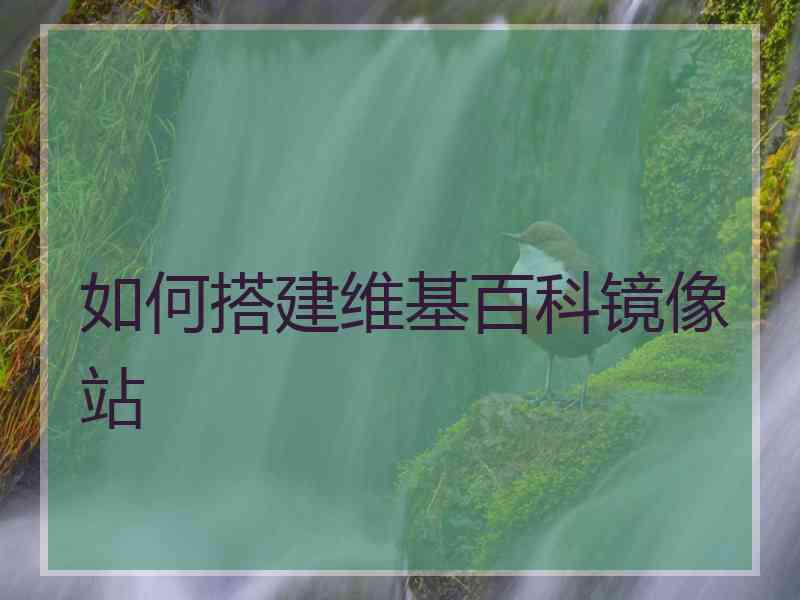 如何搭建维基百科镜像站 如何搭建维基百科镜像站