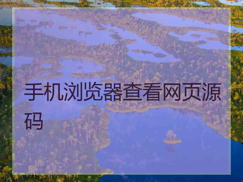 手机浏览器查看网页源码 手机浏览器查看网页源码