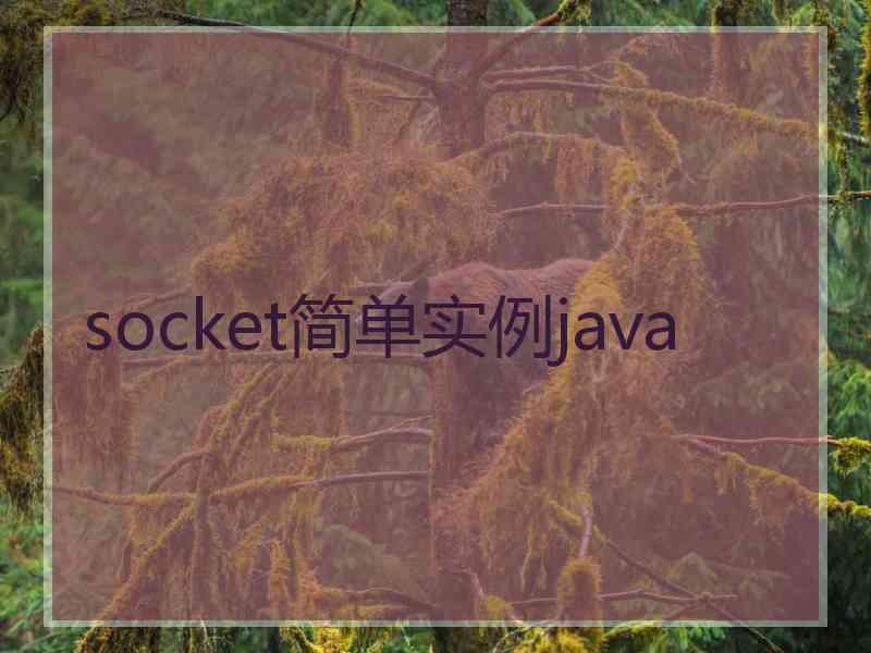 socket简单实例java socket简单实例java