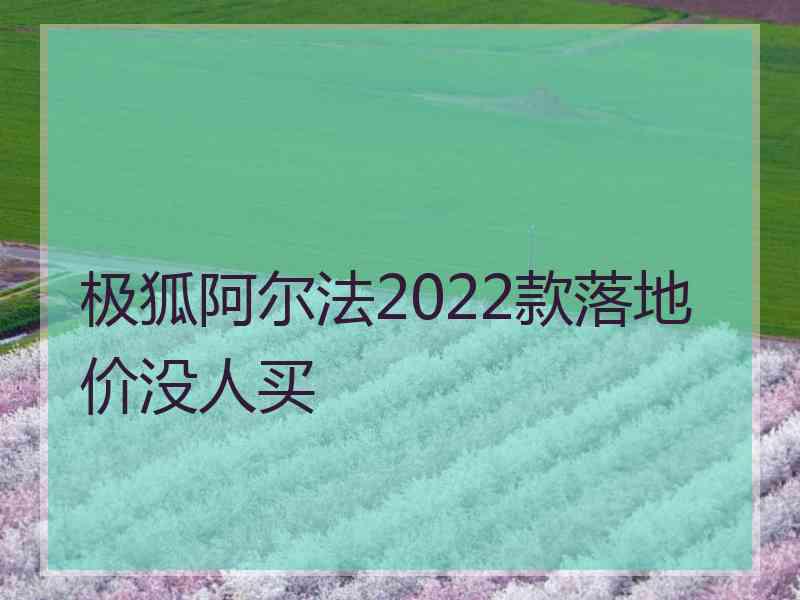 极狐阿尔法2022款落地价没人买 极狐阿尔法2022款落地价没人买