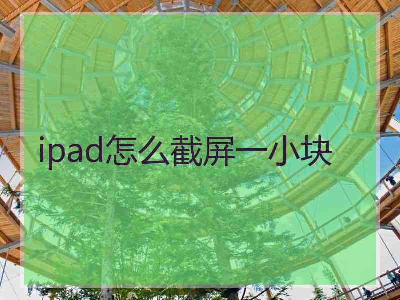 ipad怎么截屏一小块 ipad怎么截屏一小块
