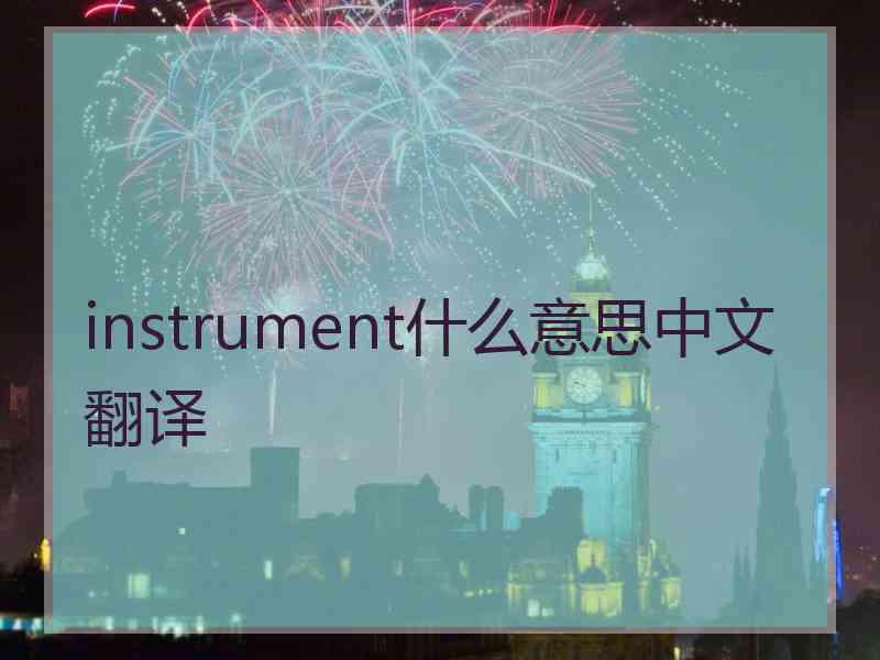 instrument什么意思中文翻译 instrument什么意思中文翻译
