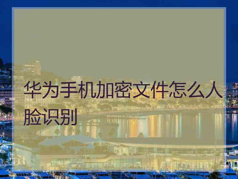 华为手机加密文件怎么人脸识别 华为手机加密文件怎么人脸识别