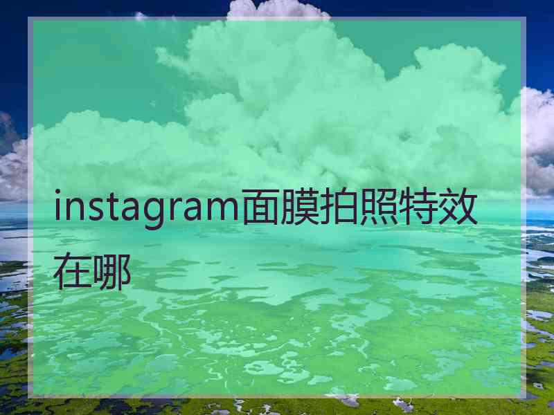 instagram面膜拍照特效在哪 instagram面膜拍照特效在哪