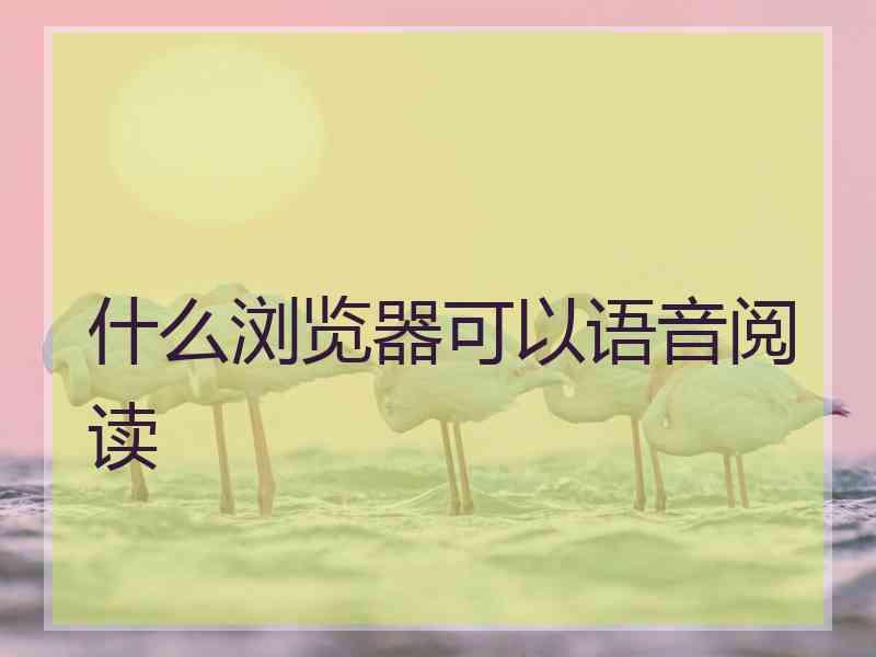 什么浏览器可以语音阅读 什么浏览器可以语音阅读