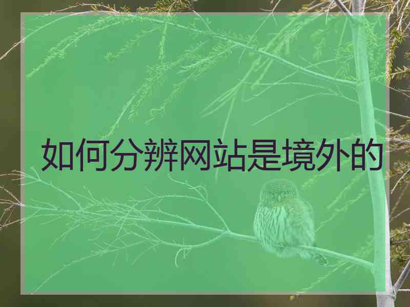 如何分辨网站是境外的 如何分辨网站是境外的