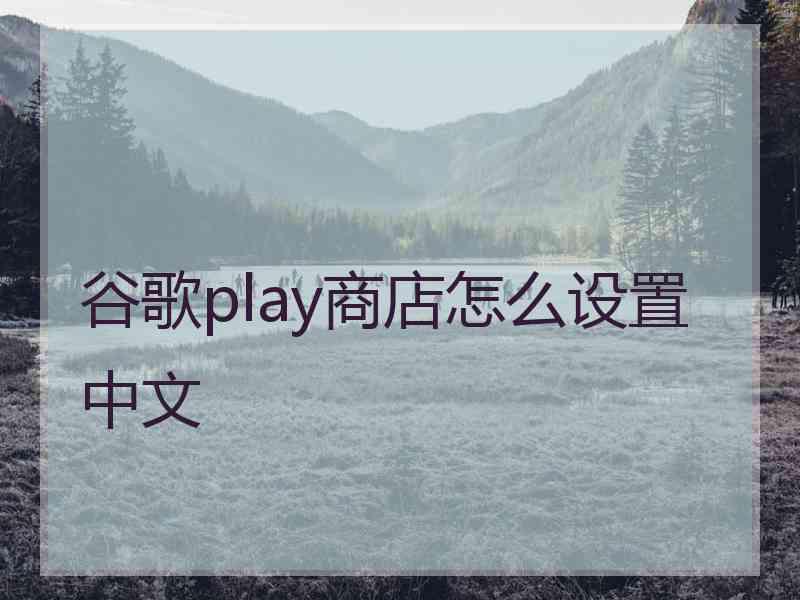 谷歌play商店怎么设置中文 谷歌play商店怎么设置中文
