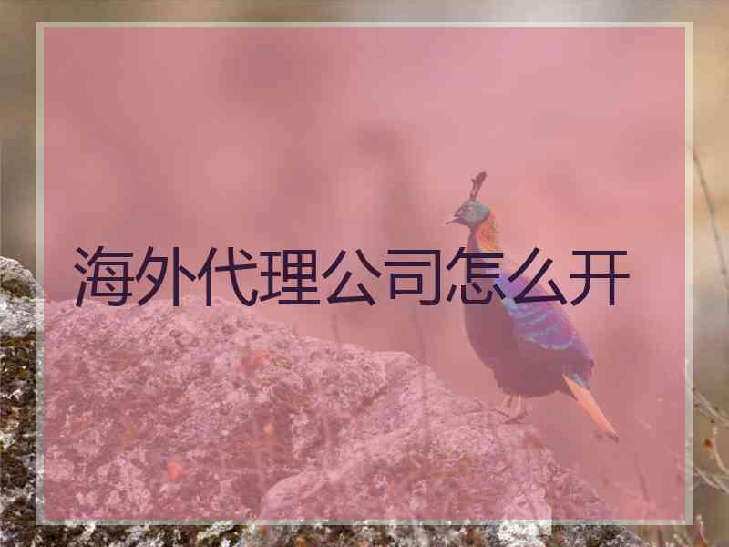 海外代理公司怎么开 海外代理公司怎么开