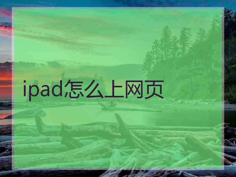 ipad怎么上网页 ipad怎么上网页