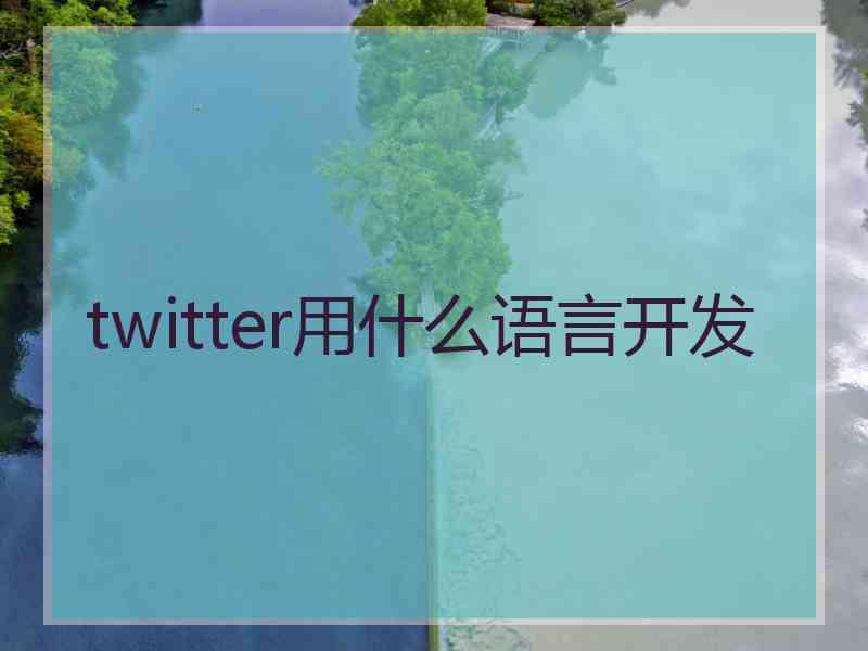 twitter用什么语言开发 twitter用什么语言开发