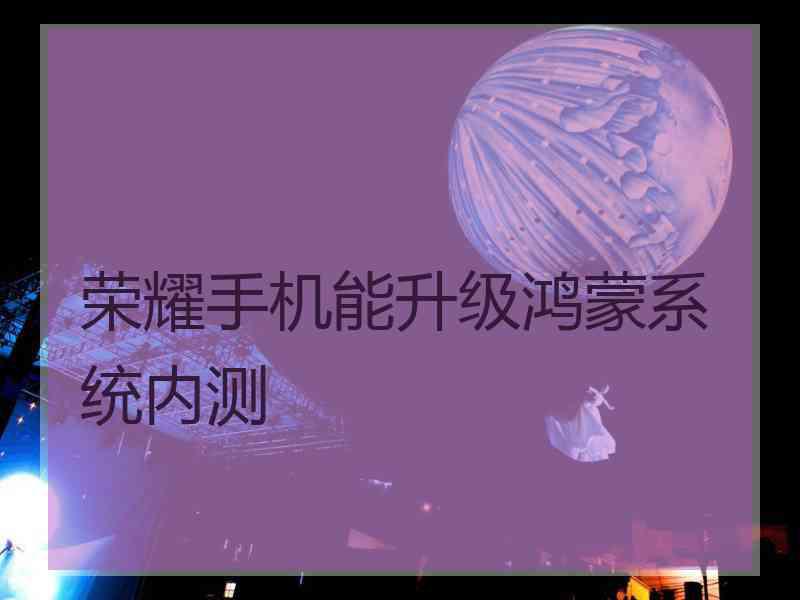 荣耀手机能升级鸿蒙系统内测 荣耀手机能升级鸿蒙系统内测
