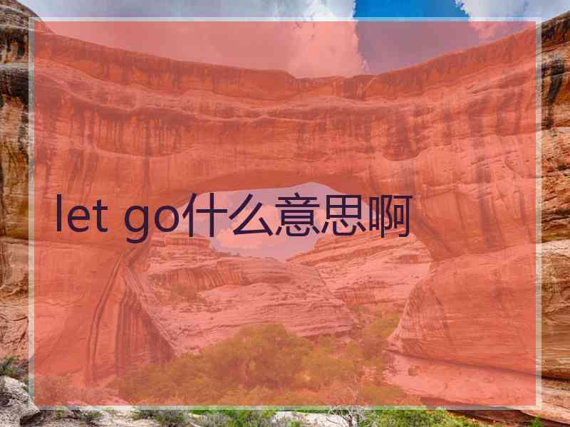 let go什么意思啊 let go什么意思啊