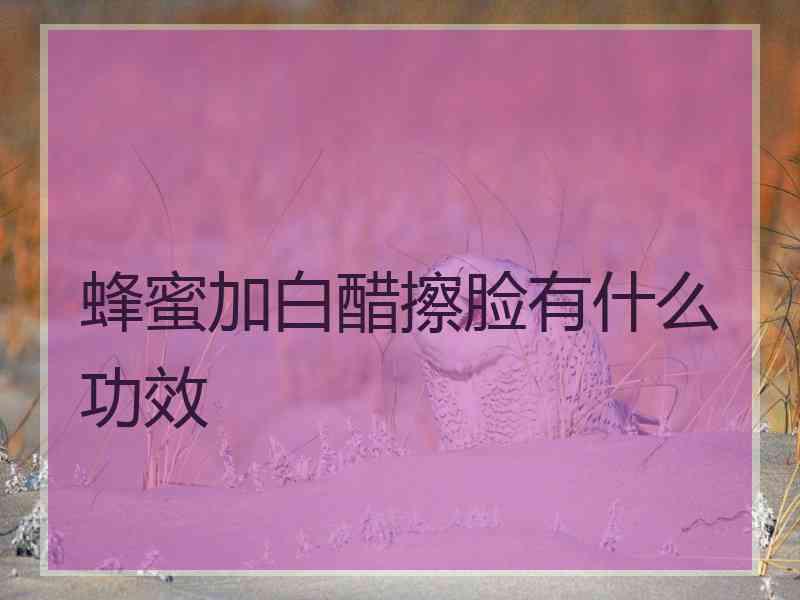 蜂蜜加白醋擦脸有什么功效 蜂蜜加白醋擦脸有什么功效