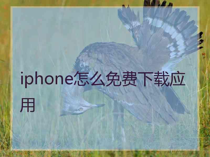 iphone怎么免费下载应用 iphone怎么免费下载应用