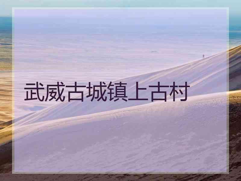 武威古城镇上古村 武威古城镇上古村