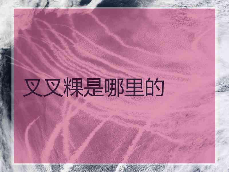 叉叉粿是哪里的 叉叉粿是哪里的
