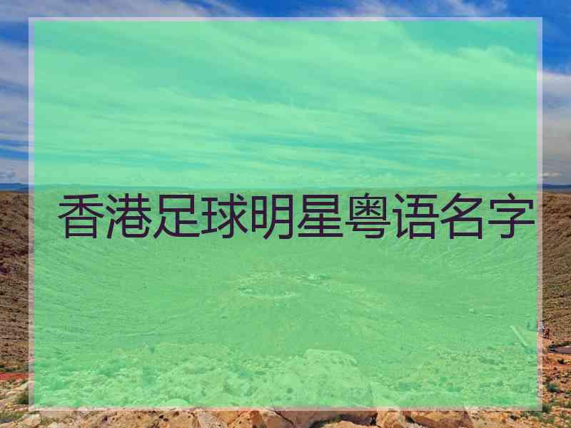 香港足球明星粤语名字 香港足球明星粤语名字