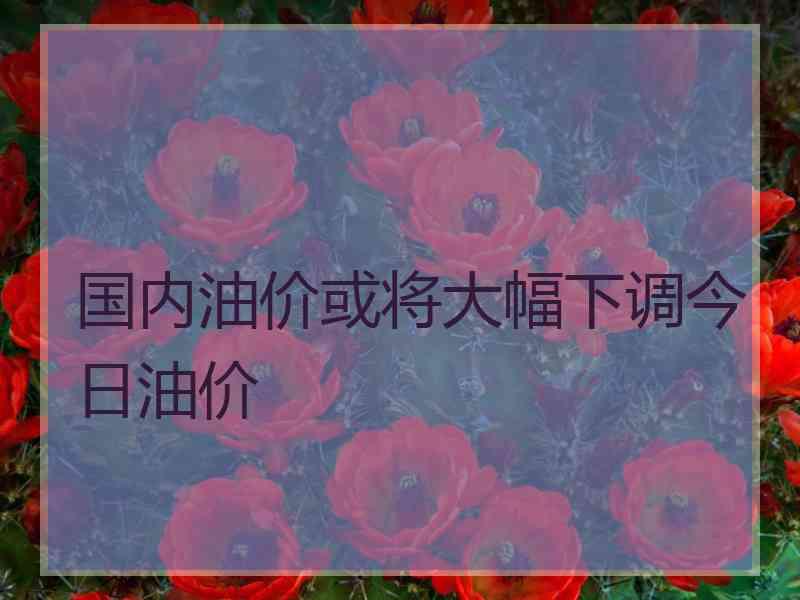 国内油价或将大幅下调今日油价 国内油价或将大幅下调今日油价