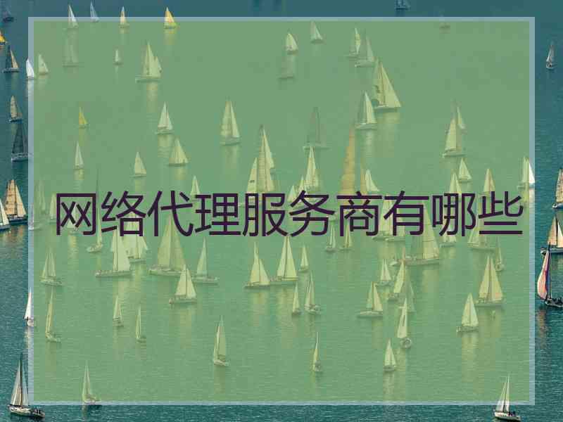 网络代理服务商有哪些 网络代理服务商有哪些