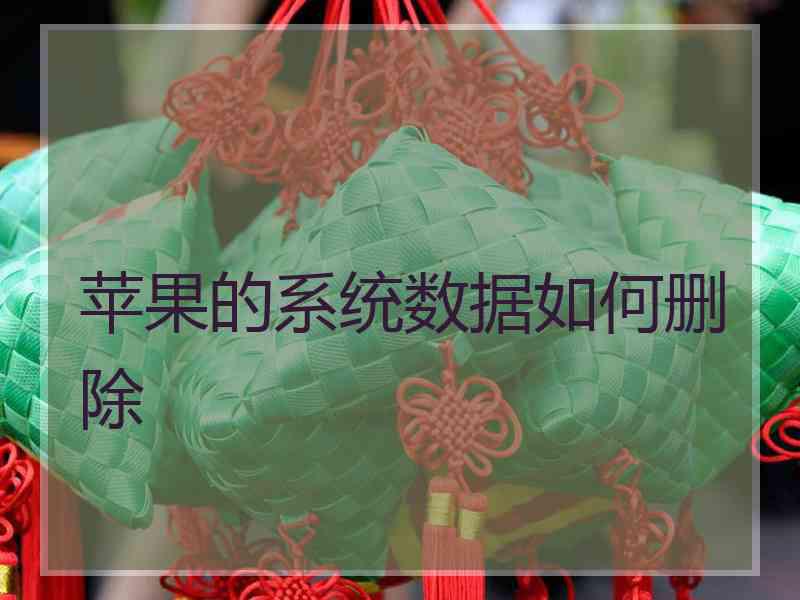 苹果的系统数据如何删除 苹果的系统数据如何删除