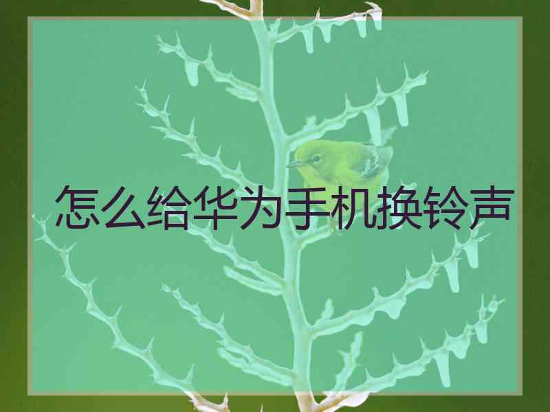 怎么给华为手机换铃声 怎么给华为手机换铃声