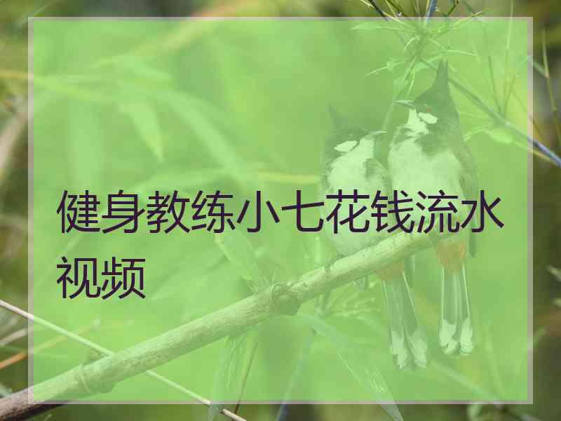 健身教练小七花钱流水视频 健身教练小七花钱流水视频