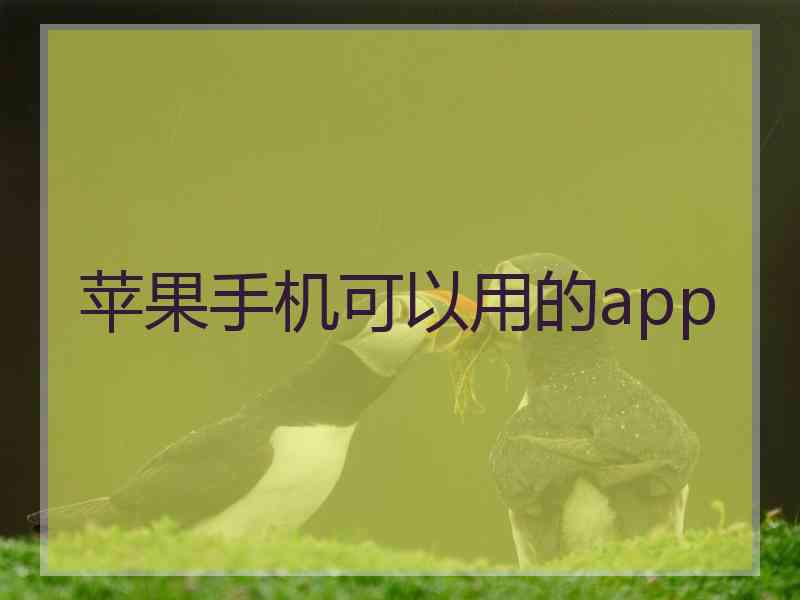 苹果手机可以用的app 苹果手机可以用的app