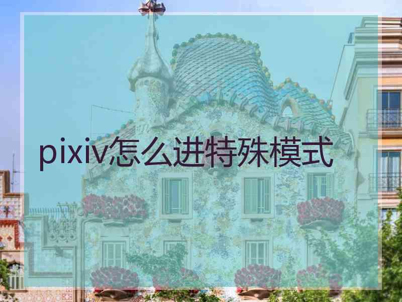pixiv怎么进特殊模式 pixiv怎么进特殊模式